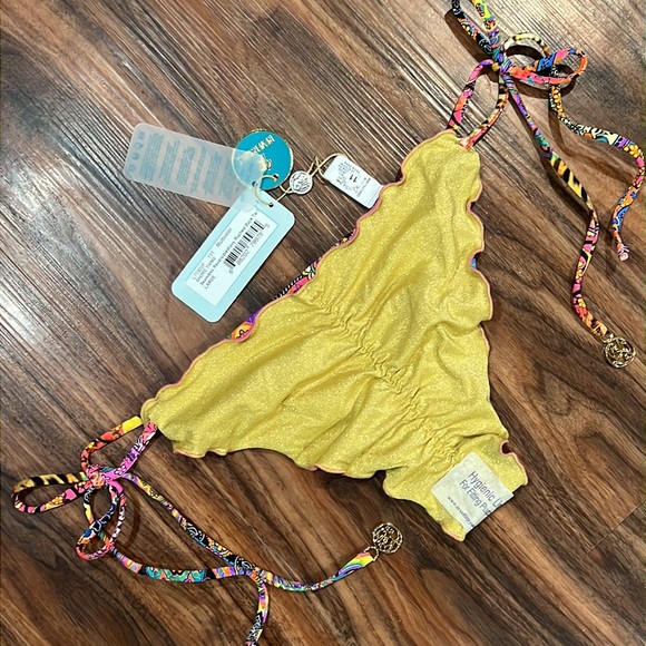 Luli Fama Shore Thing Seamless Wavy Ruched Back Side Tie Bottom - Picture 11 of 16